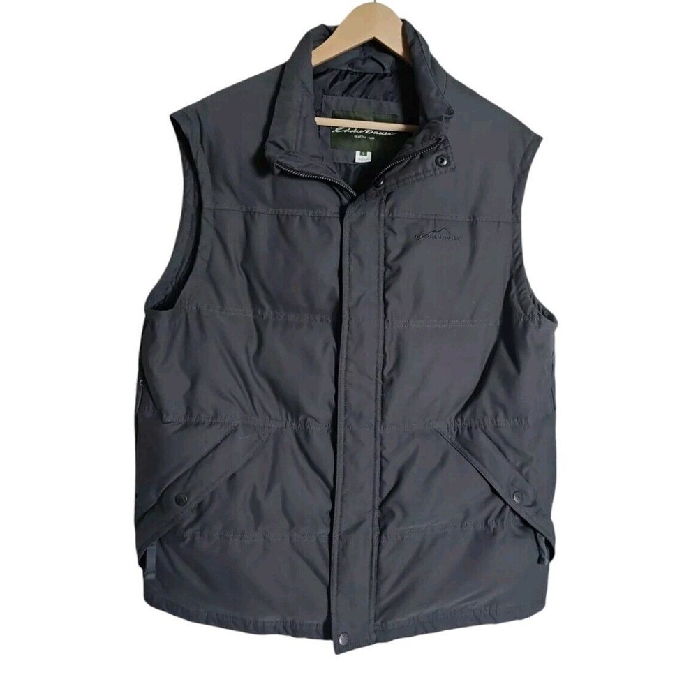 eddie bauer premium goose down vest Eb 650 Fill Power Gray Size Large Outdoors